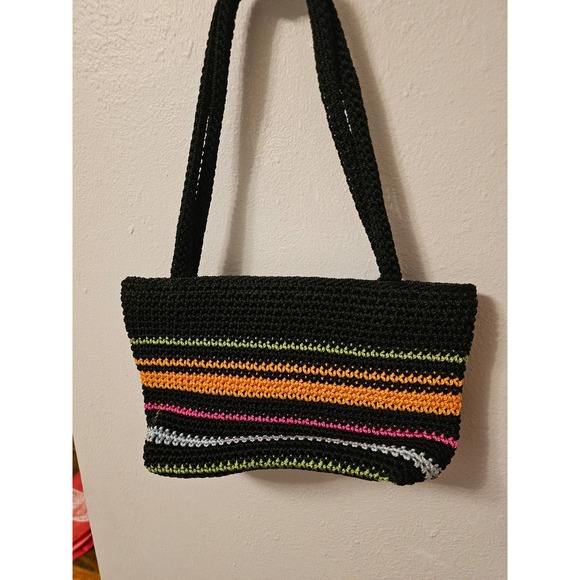 THE SAK Black Crochet Knit Fully Lined Handbag - Picture 3 of 4